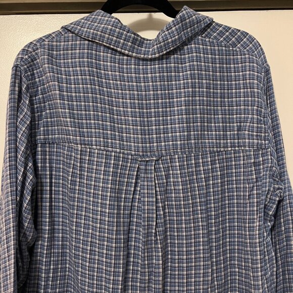 American Eagle Oversized Button Down Flannel, Blue Plaid, Size S - Picture 7 of 7